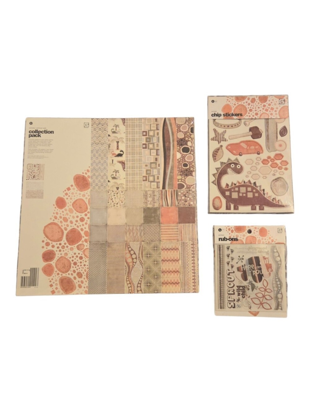 Basic Grey ARCHAIC 12 x 12 Collection Pack, Chipboard, Rubons *RETIRED* RARE!
